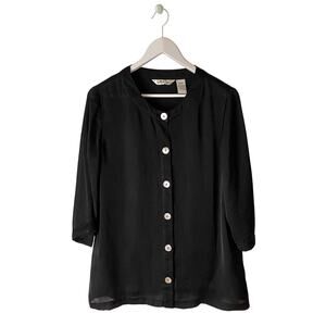 Orvis Vintage Black Blouse Size Small